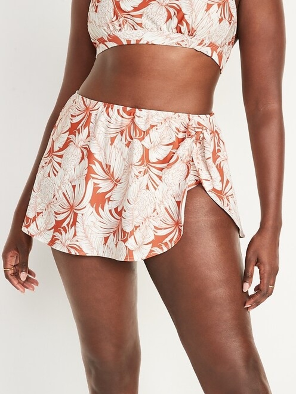 Old Navy Tropical High-Waisted Sarong Swim Skirt